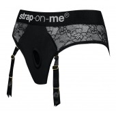 Черные трусики для насадок Diva Lingerie Harness - size M - Strap-on-me - купить с доставкой в Димитровграде