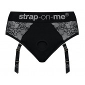 Черные трусики для насадок Diva Lingerie Harness - size M - Strap-on-me - купить с доставкой в Димитровграде