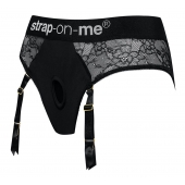 Черные трусики для насадок Diva Lingerie Harness - size L - Strap-on-me - купить с доставкой в Димитровграде