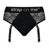 Черные трусики для насадок Diva Lingerie Harness - size L - Strap-on-me - купить с доставкой в Димитровграде