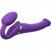Фиолетовый безремневой вибрострапон Vibrating Bendable Strap-On - size L - Strap-on-me - купить с доставкой в Димитровграде
