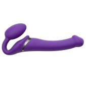 Фиолетовый безремневой вибрострапон Vibrating Bendable Strap-On - size L - Strap-on-me - купить с доставкой в Димитровграде