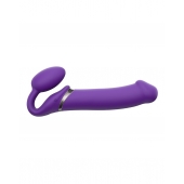 Фиолетовый безремневой вибрострапон Silicone Bendable Strap-On - size XL - Strap-on-me - купить с доставкой в Димитровграде