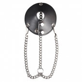 Утяжка для мошонки из искусственной кожи с цепочками PARACHUTE BALL STRETCHER - BlueLine - купить с доставкой в Димитровграде