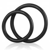 Набор из двух черных силиконовых колец разного диаметра SILICONE COCK RING SET - BlueLine - в Димитровграде купить с доставкой