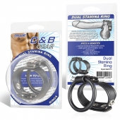 Двойное кольцо выносливости на пенис DUAL STAMINA RING - BlueLine - в Димитровграде купить с доставкой