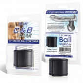 Хомут-утяжка для мошонки из искусственной кожи на липучке VELCRO BALL STRETCHER- 4 см. - BlueLine - в Димитровграде купить с доставкой