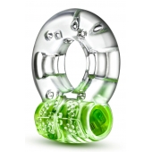 Зеленое эрекционное виброкольцо Arouser Vibrating C-Ring - Blush Novelties - в Димитровграде купить с доставкой