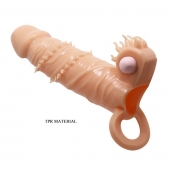 Телесная удлиняющая вибронасадка Penis Sleeve Connor - 17 см. - Baile - в Димитровграде купить с доставкой