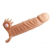 Телесная удлиняющая вибронасадка Penis Sleeve Connor - 17 см. - Baile - в Димитровграде купить с доставкой