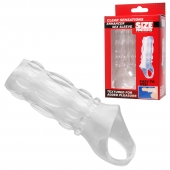 Насадка на пенис с кольцом для мошонки Clear Sensations Enhancer Sex Sleeve - 11,5 см. - XR Brands - в Димитровграде купить с доставкой