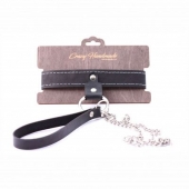 Узкий однослойный ошейник с поводком - Crazy Handmade - купить с доставкой в Димитровграде