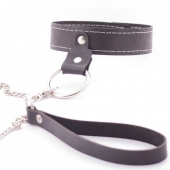 Узкий однослойный ошейник с поводком - Crazy Handmade - купить с доставкой в Димитровграде