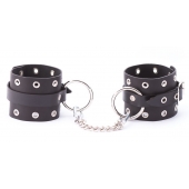 Черные кожаные оковы с люверсами - Crazy Handmade - купить с доставкой в Димитровграде