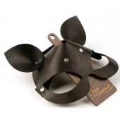 Черная кожаная маска  Кошка  с маленькими ушками - Crazy Handmade - купить с доставкой в Димитровграде