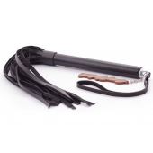 Черная кожаная плеть  Индиго  - 50 см. - Crazy Handmade - купить с доставкой в Димитровграде