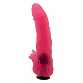 Розовая насадка для страпона с клиторальными лепестками - 18,5 см. - LOVETOY (А-Полимер) - купить с доставкой в Димитровграде