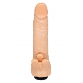 Телесная гелевая насадка-фаллос с клиторальными лепестками - 18,5 см. - LOVETOY (А-Полимер) - купить с доставкой в Димитровграде