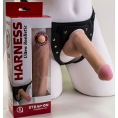 Страпон Harness из двух предметов: трусики с плугом и насадка-фаллос - 17 см. - LOVETOY (А-Полимер) - купить с доставкой в Димитровграде