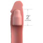 Телесная насадка-удлинитель 2 Inch Silicone X-tension with Strap - 20,3 см. - Pipedream - в Димитровграде купить с доставкой