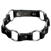 Кожаный черный ошейник с кольцами - Sitabella - купить с доставкой в Димитровграде