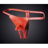 Красные кожаные универсальные трусики со штырьком для насадок - Sitabella - купить с доставкой в Димитровграде
