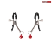 Серебристые зажимы на соски с шариками - Notabu - купить с доставкой в Димитровграде