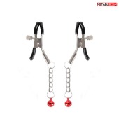 Серебристые зажимы на соски с шариками на цепочках - Notabu - купить с доставкой в Димитровграде