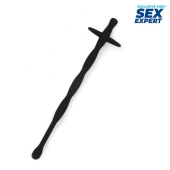 Черный силиконовый уретральный стимулятор - 15 см. - Sex Expert - купить с доставкой в Димитровграде