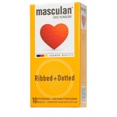 Презервативы с колечками и пупырышками Masculan Ribbed+Dotted - 10 шт. - Masculan - купить с доставкой в Димитровграде