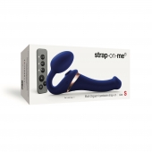 Синий безремневой страпон Multi Orgasm Size S с клиторальной стимуляцией - Strap-on-me - купить с доставкой в Димитровграде