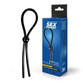 Черное силиконовое лассо с шариком для утяжки - Sex Expert - в Димитровграде купить с доставкой