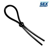 Черное силиконовое лассо с шариком для утяжки - Sex Expert - в Димитровграде купить с доставкой