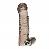 Дымчатая насадка на пенис с вибрацией  Vibrating Penis Enhancing Sleeve Extension - 13,3 см. - BlueLine - в Димитровграде купить с доставкой
