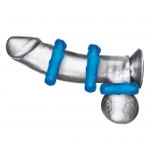 Комплект из трех голубых эрекционных колец 3-Pack Ribbed Rider Cock Ring Set - BlueLine - в Димитровграде купить с доставкой
