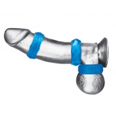 Комплект из трех голубых колец для эрекции 3-Pack Nuts   Bolts Stretch Cock Ring Set - BlueLine - в Димитровграде купить с доставкой
