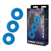 Комплект из трех голубых колец для эрекции 3-Pack Ultra-Stim Stretch Cock Rings - BlueLine - в Димитровграде купить с доставкой