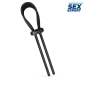 Черный ремень-лассо для усиления эрекции - Sex Expert - в Димитровграде купить с доставкой