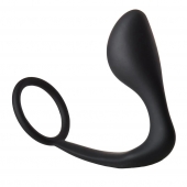 Черное эрекционное кольцо с анальной пробкой Anal Plug With Cockring - Dream Toys - в Димитровграде купить с доставкой
