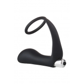 Черное эрекционное кольцо с вибропробкой Vibrating Anal Plug With Cockring - Dream Toys - в Димитровграде купить с доставкой