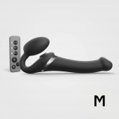 Черный безремневой страпон Multi Orgasm Size M с клиторальной стимуляцией - Strap-on-me - купить с доставкой в Димитровграде