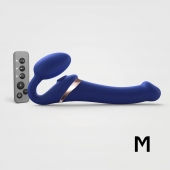 Синий безремневой страпон Multi Orgasm Size M с клиторальной стимуляцией - Strap-on-me - купить с доставкой в Димитровграде