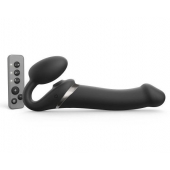 Черный безремневой страпон Multi Orgasm Size L с клиторальной стимуляцией - Strap-on-me - купить с доставкой в Димитровграде