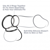 Набор из трех черных эрекционных колец Silicone 3-Ring Stamina Set - Pipedream - в Димитровграде купить с доставкой