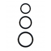 Набор из трех черных эрекционных колец Silicone 3-Ring Stamina Set - Pipedream - в Димитровграде купить с доставкой