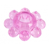 Розовое гелевое эрекционное кольцо-цветок - Toyfa Basic - в Димитровграде купить с доставкой