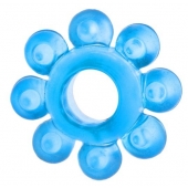 Голубая гелевая насадка-цветок - Toyfa Basic - в Димитровграде купить с доставкой