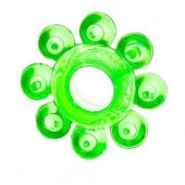 Зеленое эрекционное кольцо-цветок - Toyfa Basic - в Димитровграде купить с доставкой