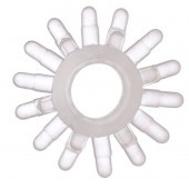 Прозрачное гелевое эрекционное кольцо с шипиками - Toyfa Basic - в Димитровграде купить с доставкой