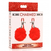 Красные зажимы на соски с помпонами Pom Pom - XR Brands - купить с доставкой в Димитровграде